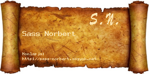 Sass Norbert névjegykártya